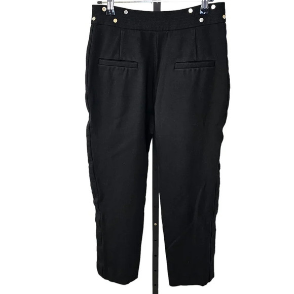 Sandro Paris Womens High Waisted Crop Straight Leg Pants Studded Waist  Size M - Picture 10 of 10